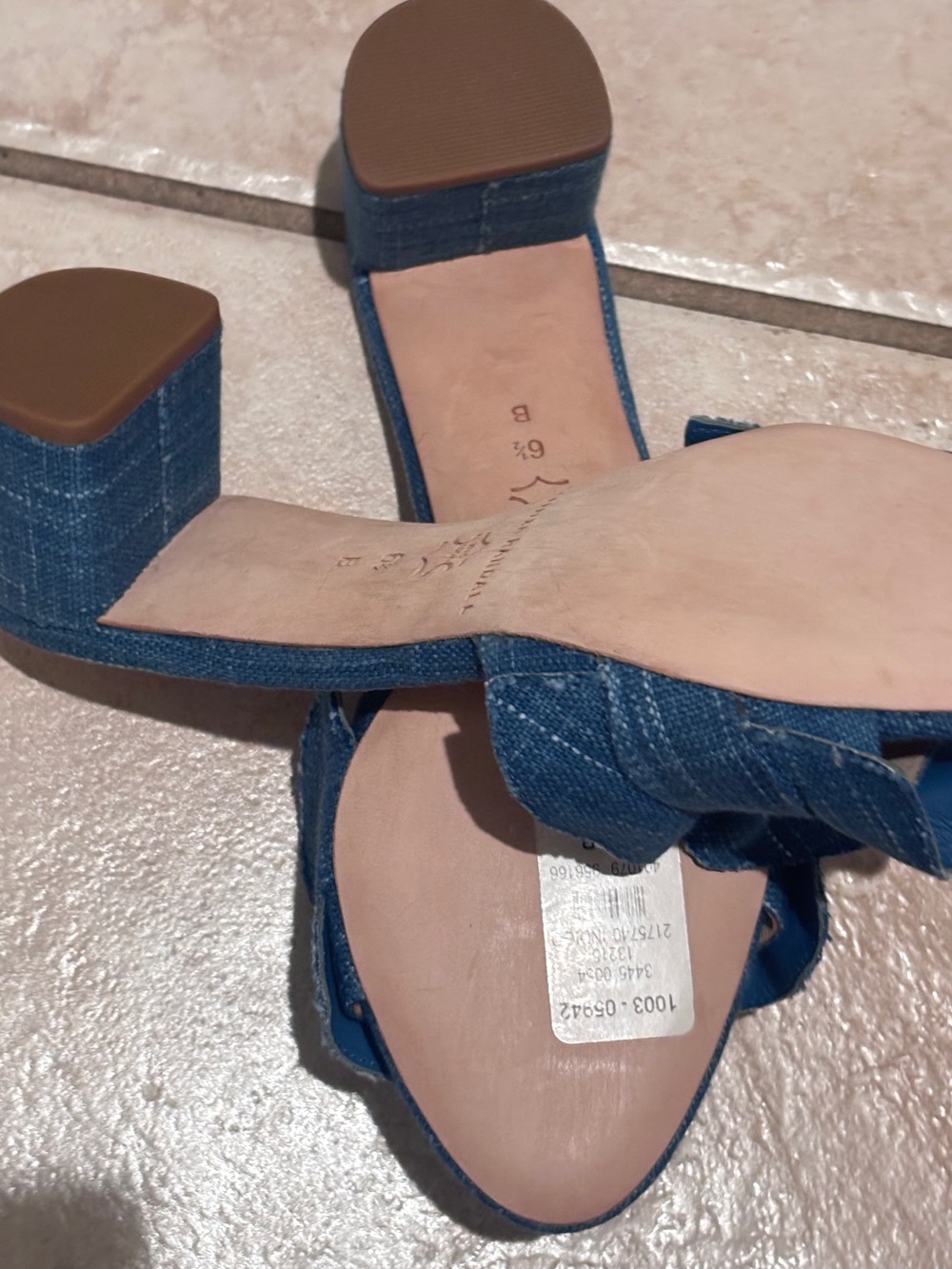 NWT Loeffler Randall Indigo denim blue vera heels mule - Picture 6 of 11